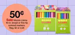 Target Mondo Llama 10 CT broad or fine tip colored markers offer