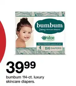 Target bumbum 114.ct. luxury skincare diapers offer