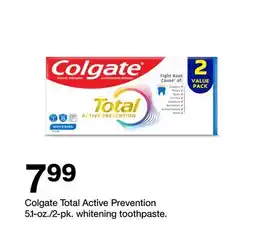 Target Colgate Total Active Prevention whitening toothpaste offer