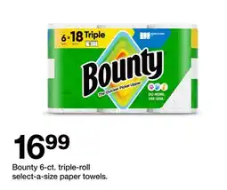 Target BOUNTY 6-Ct. triple-roll select-a-size paper towels offer