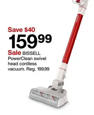 Target BISSELL PowerClean swivel head cordless vacuum offer