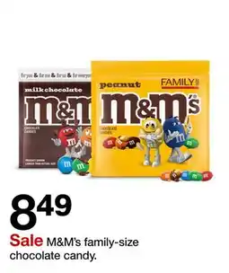 Target M&M's family-size chocolate candy offer