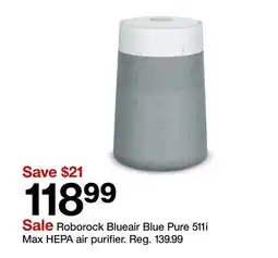 Target Roborock Blueair Blue Pure 511i Max HEPA air purifier offer