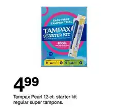 Target Tampax Pearl 12-ct. starter kit regular super tampons offer