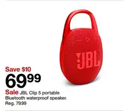 Target JBL Clip 5 portable Bluetooth waterproof speaker offer