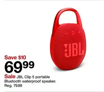 Target JBL Clip 5 portable Bluetooth waterproof speaker offer