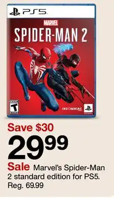 Target Marvel's Spider-Man 2 standard edition for PS5 offer