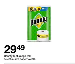 Target BOUNTY 8 CT. MEGA-ROLL SELECT-A-SIZE PAPER TOWELS offer