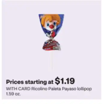 CVS Ricolino Paleta Payaso lollipop 1.59 oz offer