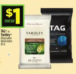 Dollar General TAG or Yardley Disposable Washcloths offer