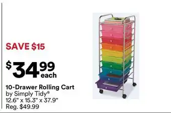 Michaels 10-Drawer Rolling Cart by Simply Tidy offer