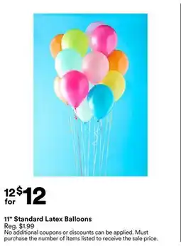 Michaels 11 Standard latex Balloons offer