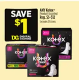 Dollar General ANY Kotex Product offer