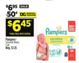 Dollar General Pampers Sensitive Wipes offer