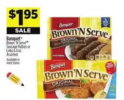 Dollar General Banquet Brown 'N Serve Sausage Patties or Links offer