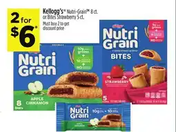 Dollar General Kellogg's Nutri-Grain 8 ct. or Bites Strawberry 5 ct offer