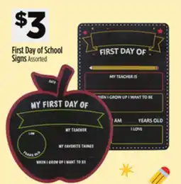 Dollar General First Day of School Signs offer