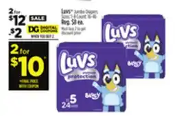 Dollar General LUVS Jumbo Diapers offer
