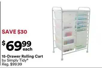 Michaels 15-Drawer Rolling Cart offer