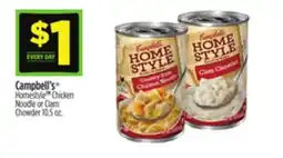 Dollar General Campbell's Homestyle Chicken Noodle or Clam Chowder offer