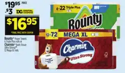 Dollar General Bounty Paper Towels or Charmin With Tissue Ultra Strong offer