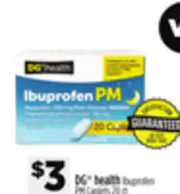 Dollar General DG health Ibuprofen PM Caplets 20 m offer