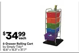 Michaels 5-Drawer Rolling Cart by Simply Tidy offer