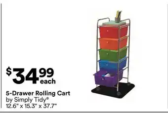 Michaels 5-Drawer Rolling Cart by Simply Tidy offer