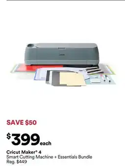 Michaels Cricut Maker 4 Smart Cutting Machine + Essentials Bundle offer