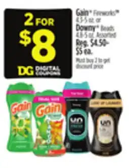 Dollar General Gain Fireworks 4.3-5 oz. or Downy Beads 4.8-5 oz offer