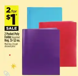 Dollar General 2 Pocket Poly Folder Assorted offer