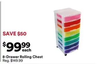 Michaels 8-Drawer Rolling Chest offer