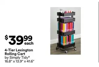 Michaels 4-Tier Lexington Rolling Cart by Simply Tidy offer