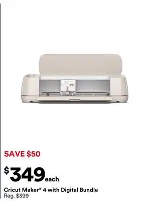 Michaels Cricut Maker 4 with Digital Bundle offer