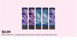 CVS ALL L'Oreal Excellence Creme or HiColor permanent hair color offer