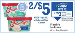 Price Chopper Friendly's Ice Cream offer