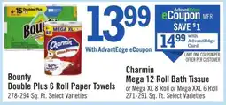 Price Chopper Charmin Mega 12 Roll Bath Tissue offer