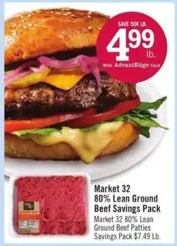 Price Chopper Market 32 80% Lean Ground Beef Savings Pack offer
