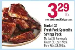 Price Chopper Market 32 Fresh Pork Spareribs Savings Pack offer
