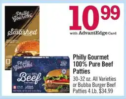 Price Chopper Philly Gourmet 100% Pure Beef Patties offer