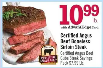 Price Chopper Certified Angus Beef Boneless Sirloin Steak offer