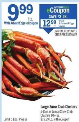 Price Chopper Large Snow Crab Clusters offer