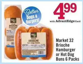 Price Chopper Market 32 Brioche Hamburger or Hot Dog Buns 6 Packs offer