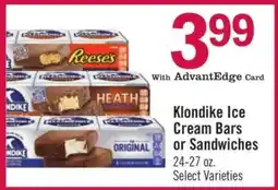 Price Chopper Klondike Ice Cream Bars or Sandwiches offer