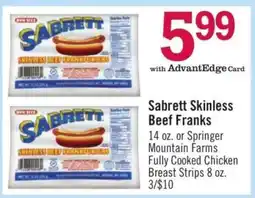 Price Chopper Sabrett Skinless Beef Franks offer