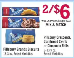Price Chopper Pillsbury Crescents, Cornbread Swirls or Cinnamon Rolls offer