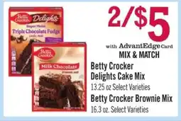 Price Chopper Betty Crocker Delights Cake Mix offer