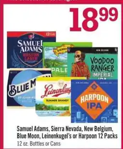 Price Chopper Samuel Adams, Sierra Nevada, New Belgium, Blue Moon, Leinenkugel’s or Harpoon 12 Packs offer