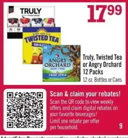 Price Chopper Truly, Twisted Tea or Angry Orchard 12 Packs offer