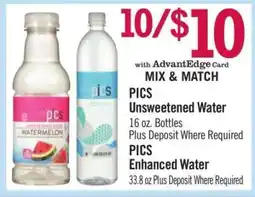 Price Chopper PICS Unsweetened Water offer